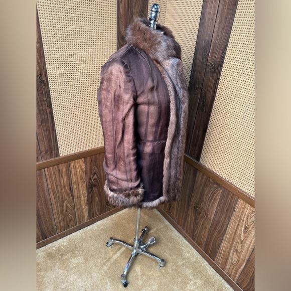 AMAZING DENNIS BASSO DESIGNER SILVERY BROWN RUSSIAN SABLE FUR COAT JACKET SMALL - Picture 8 of 11